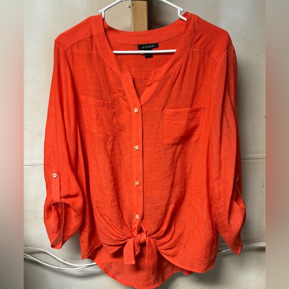 Women’s buttons down shirt orange